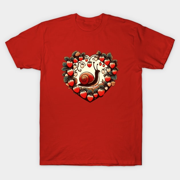 Strawberry Snail T-Shirt by bubbsnugg